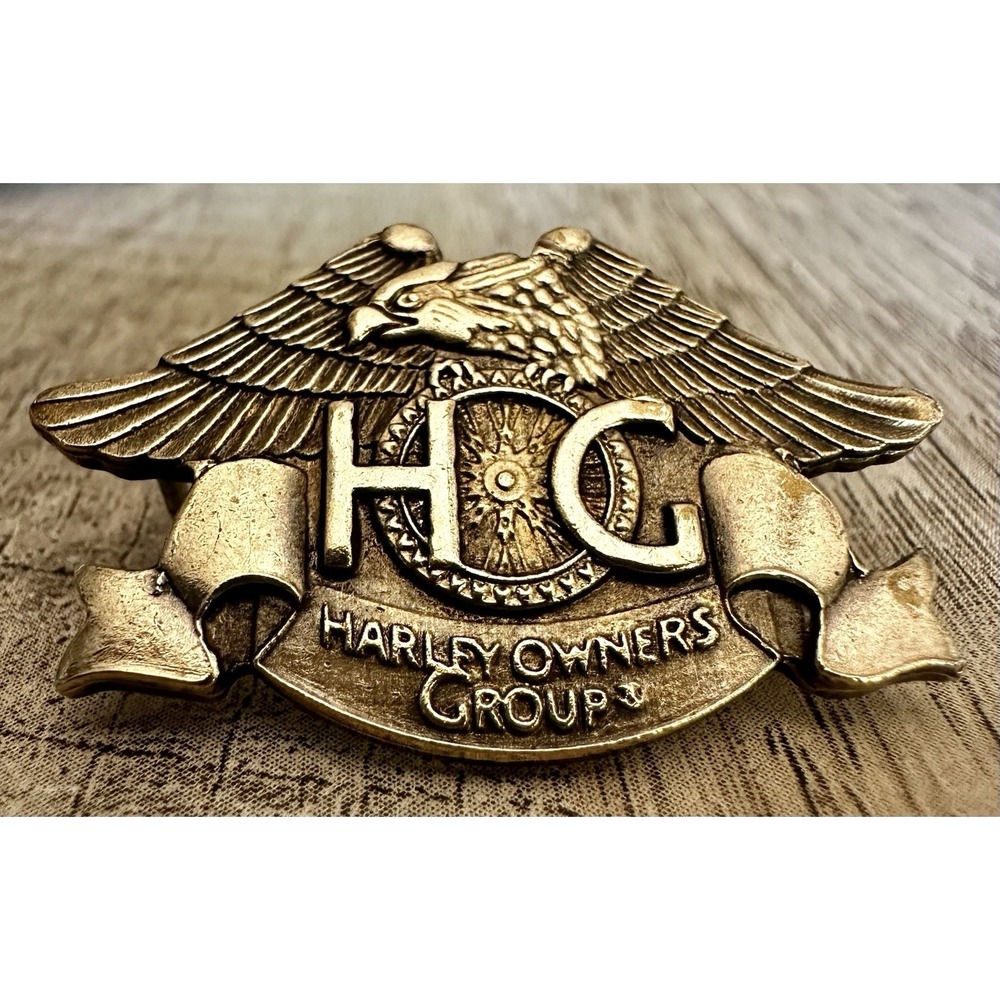 Harley Davidson Owners Group Heritage 1978 HOG Vest Hat Jacket Pin Brass Tone